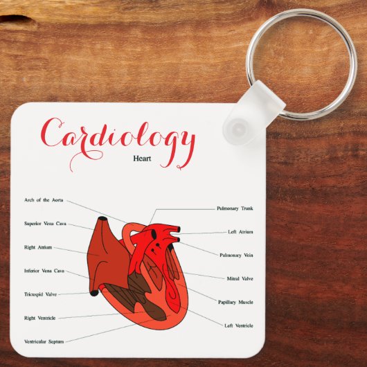 "Cardiologie Sleutelring" Sleutelhanger (Achterkant)