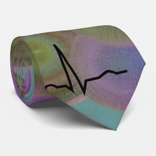 Cardiologie-Stropdas, Artsy QRS-ontwerp Stropdas (Opgerold)