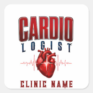 Cardiologie Team Hartslag Medisch Ontwerp Vierkante Sticker