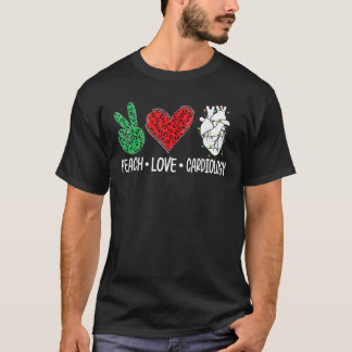 Cardiologie Vrede Liefde Xmas Lights Cardiac Nurse T-shirt