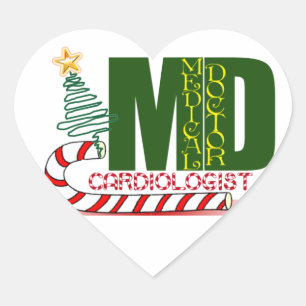 CARDIOLOGIST HEART DOCTOR CHRISTMAS MERRY HART STICKER