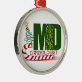 CARDIOLOGIST HEART DOCTOR CHRISTMAS MERRY METALEN ORNAMENT (Rechts)