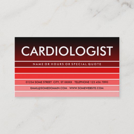 CARDIOLOGIST VISITEKAARTJE (Voorkant)