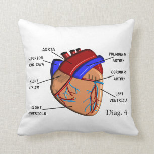 Cardiology Pillow "The Heart" Diag. 4 Kussen