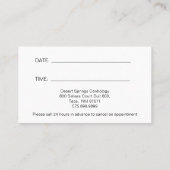 Cardioloog Afsprakenkaartje (Achterkant)