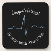 Cardioloog Afstuderen elektrocardiogram Bier Onderzetter (Voorkant)