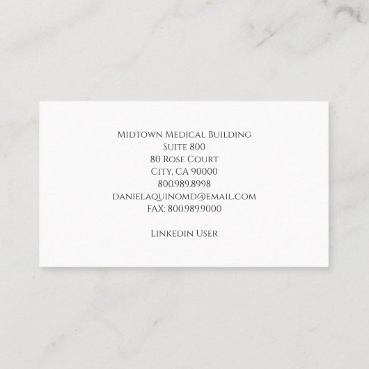 Cardioloog anatomisch hart visitekaartje (Achterkant)