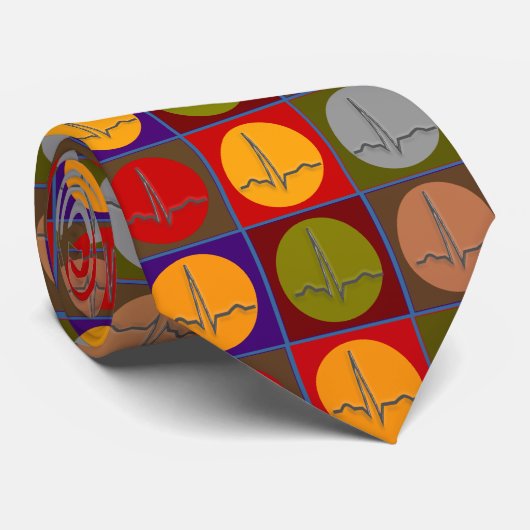 Cardioloog Art Stropdas QRS Pop Art (Opgerold)