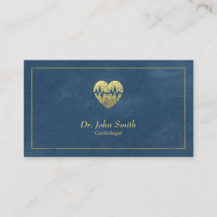 Cardioloog, Blue Canvas Golden Lijst & Hart Afsprakenkaartje