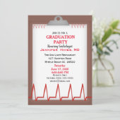 Cardioloog Doctor GraduPartij Uitnodiging (Staand voorkant)