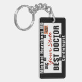 Cardioloog Doctor License Bord Sleutelhanger (Voorkant Links)