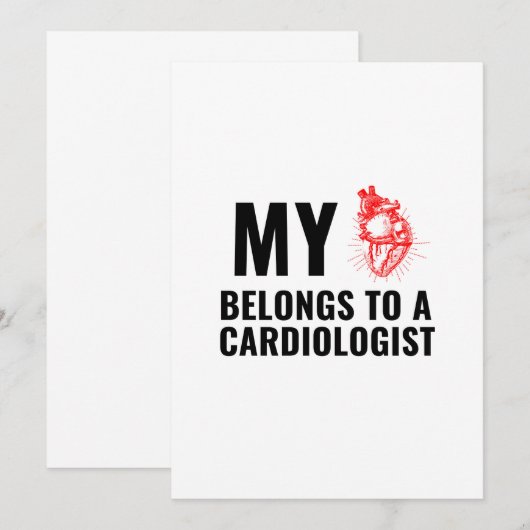 Cardioloog dokter grappig hart bedankkaart (Voorkant / Achterkant)
