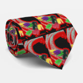 Cardioloog EKG Cables Man Stropdas in zwart (Opgerold)