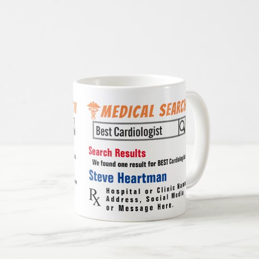 Cardioloog Funny Search Gift Mok (Voorkant rechts)