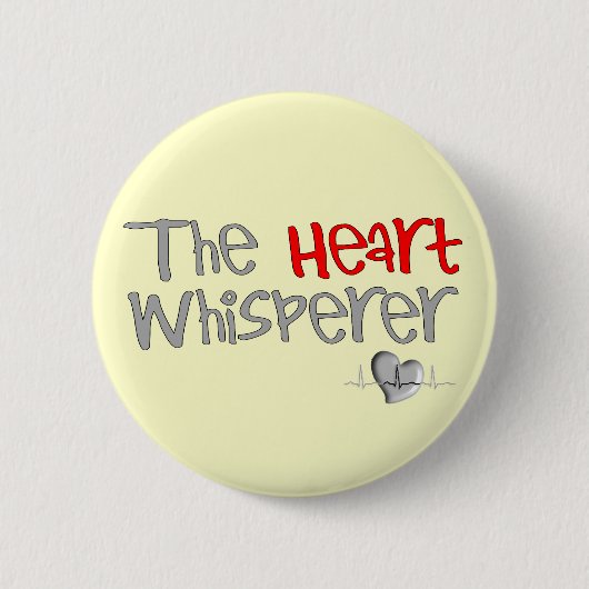 Cardioloog Gifts "The Heart Whisperer" Ronde Button 5,7 Cm (Voorkant)
