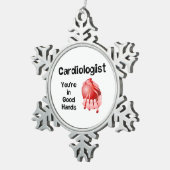 Cardioloog Goede Handen Tin Sneeuwvlok Ornament (Rechts)