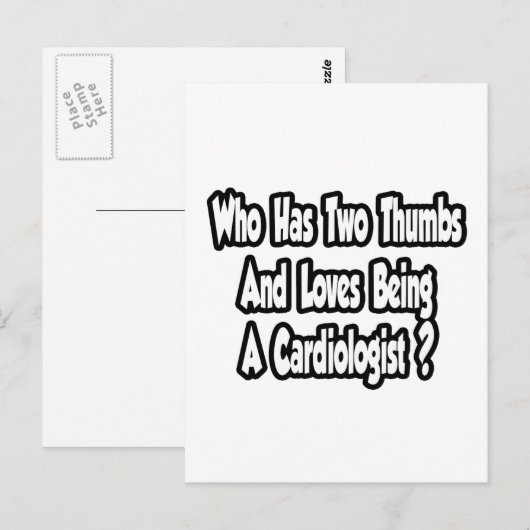 Cardioloog grapje... Twee duimen Briefkaart (Voorkant / Achterkant)