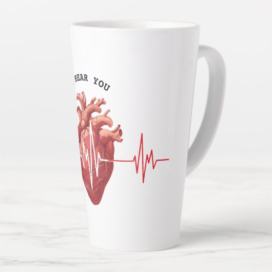 Cardioloog Hart Doctor Cardiologie Echo Design Latte Mok (Rechterhoek)