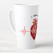Cardioloog Hart Doctor Cardiologie Echo Design Latte Mok (Linkerhoek)