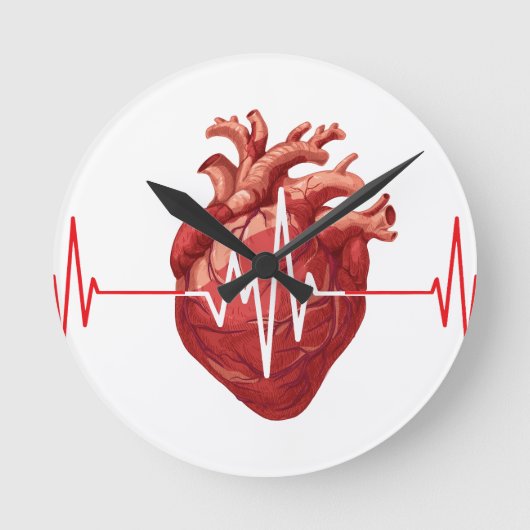 Cardioloog Hart Doctor Cardiologie Echo Design Ronde Klok (Voorkant)