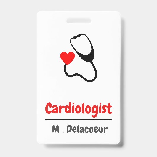 Cardioloog - hartvormige stethoscoop badge (Voorkant)
