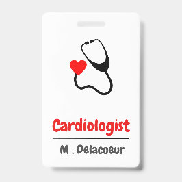 Cardioloog - hartvormige stethoscoop badge