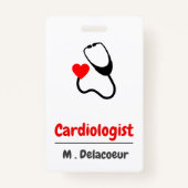 Cardioloog - hartvormige stethoscoop badge (Voorkant)