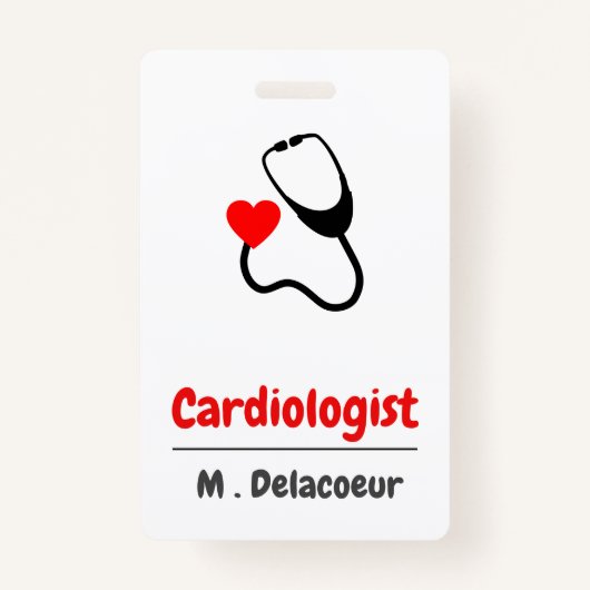 Cardioloog - hartvormige stethoscoop badge (Voorkant)