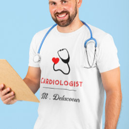 Cardioloog - hartvormige stethoscoop t-shirt