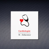 Cardioloog - hartvormige stethoscoop vierkante visitekaartje