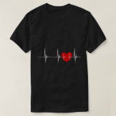 Cardioloog Heart EKG Heartbeat Pulseline Cardiol T-shirt (Design voorkant)