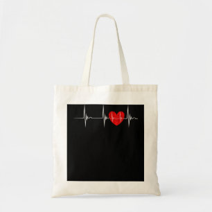 Cardioloog Heart EKG Heartbeat Pulseline Cardiol Tote Bag