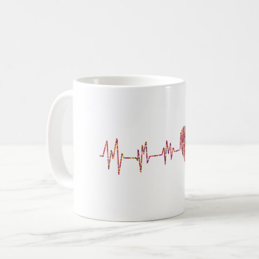 Cardioloog Heartbeat EKG ECG Cardiologie Koffiemok (Voorkant links)