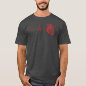Cardioloog Heartbeat EKG ECG hartverpleegkundige T-shirt (Voorkant)
