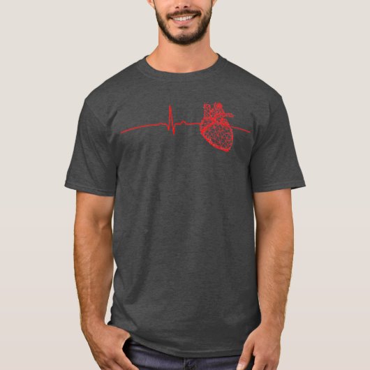Cardioloog Heartbeat EKG ECG hartverpleegkundige T-shirt (Voorkant)