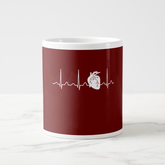 Cardioloog Heartbeat Grote Koffiekop (Voorkant)