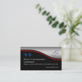 Cardioloog Medical Doctor - ecg, stethoscoop Visitekaartje (Staand voorkant)