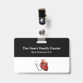 Cardioloog Medical Name Badges Sjabloon (Voorkant met clip)
