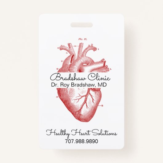 Cardioloog of hartscheikundig anatomisch hart badge (Voorkant)