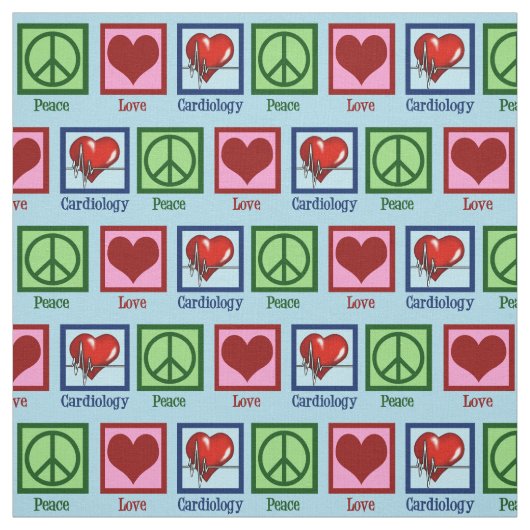 Cardioloog Peace Love Cardiology Stof (Swatch)