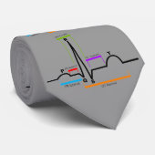 Cardioloog QRS Complex Mannen Stropdas grijs (Opgerold)