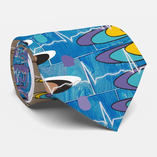 Cardioloog Stropdas Abstracte kunst (Opgerold)