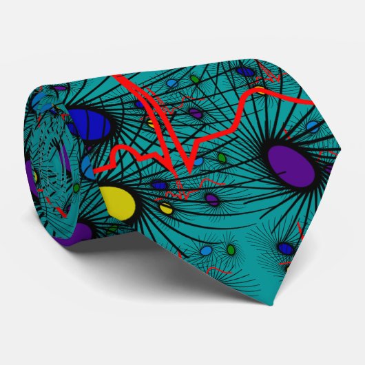 Cardioloog Stropdas, prachtig QRS-ontwerp Stropdas (Opgerold)