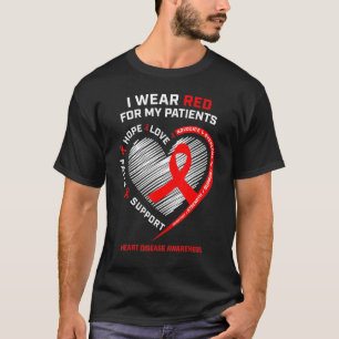 Cardioloog verpleegkundigen I draag rode hartziekt T-shirt