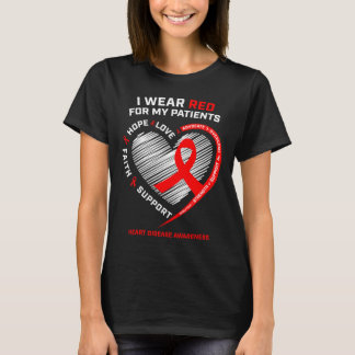 Cardioloog verpleegkundigen ik draag rode hartziek t-shirt