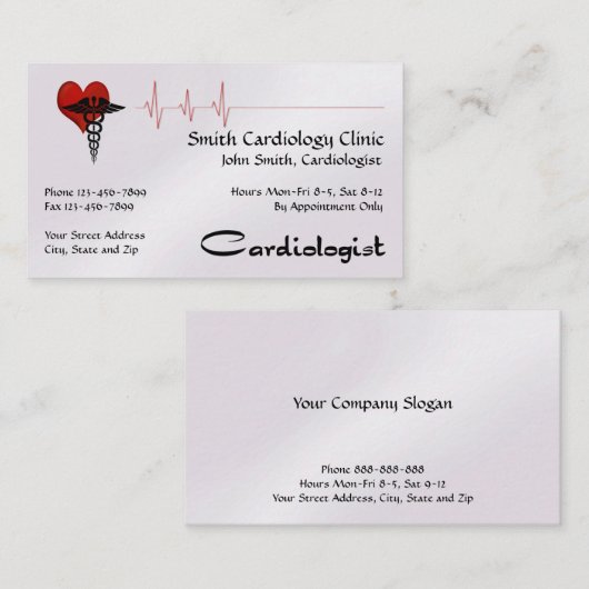 Cardioloog Visitekaartje (Voorkant / Achterkant)
