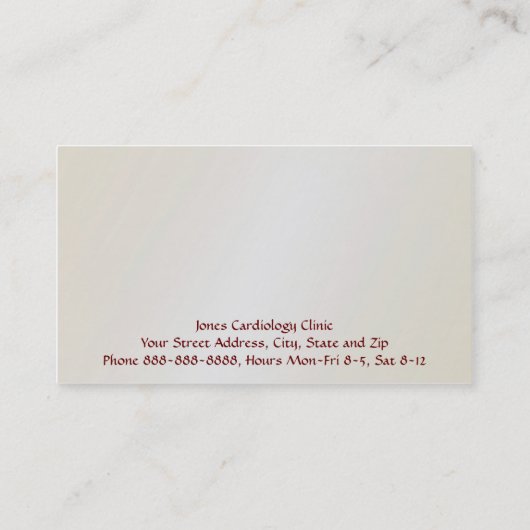 Cardioloog Visitekaartje (Achterkant)