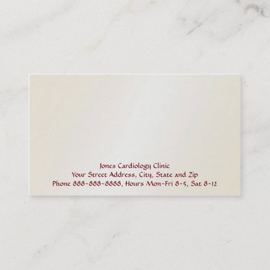 Cardioloog Visitekaartje (Achterkant)