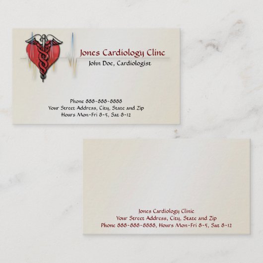 Cardioloog Visitekaartje (Voorkant / Achterkant)