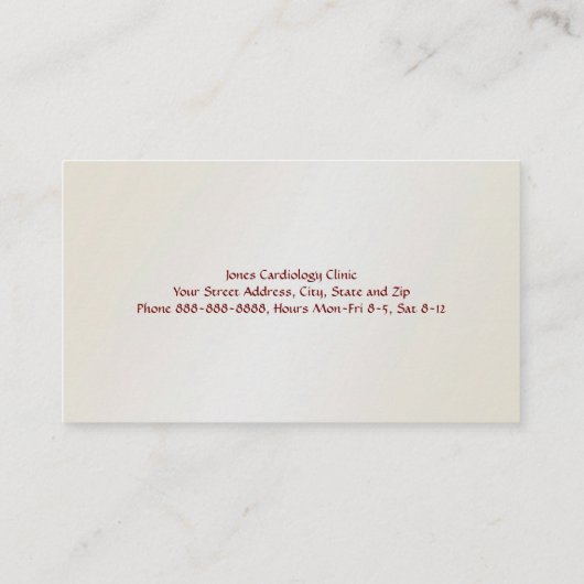 Cardioloog Visitekaartje (Achterkant)